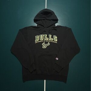 Champion University Of South Florida Bulls Sweatshirt Hoodie‎ Men's Medium Black